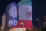 Edificios en Qatar celebran la llegada de México al Mundial de futbol
