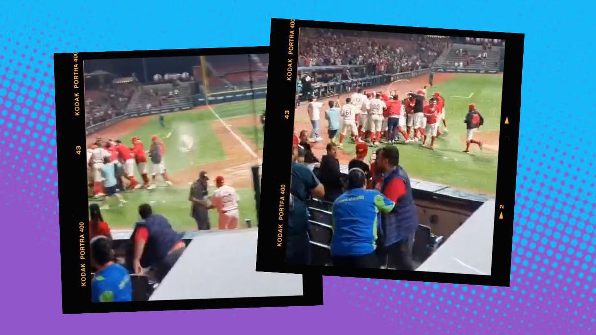 El aficonado lanzó un vaso de cerveza a un umpire. | Los Diablos Rojos se disculparon en redes sociales por el acto. | Foto: Especial