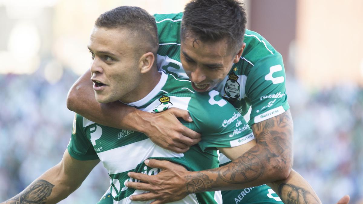  | Rodríguez festeja su gol con Santos. DEPOSITPHOTOS/MEXSPORT