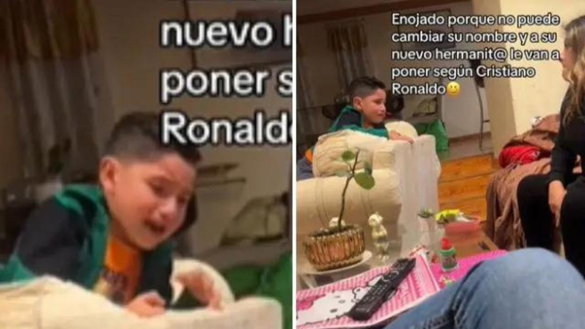Cristiano Ronaldo | Niño se larga a llorar por no llamarse con el futbolista portugués. Crédito: TikTok: @alexiavaz17.