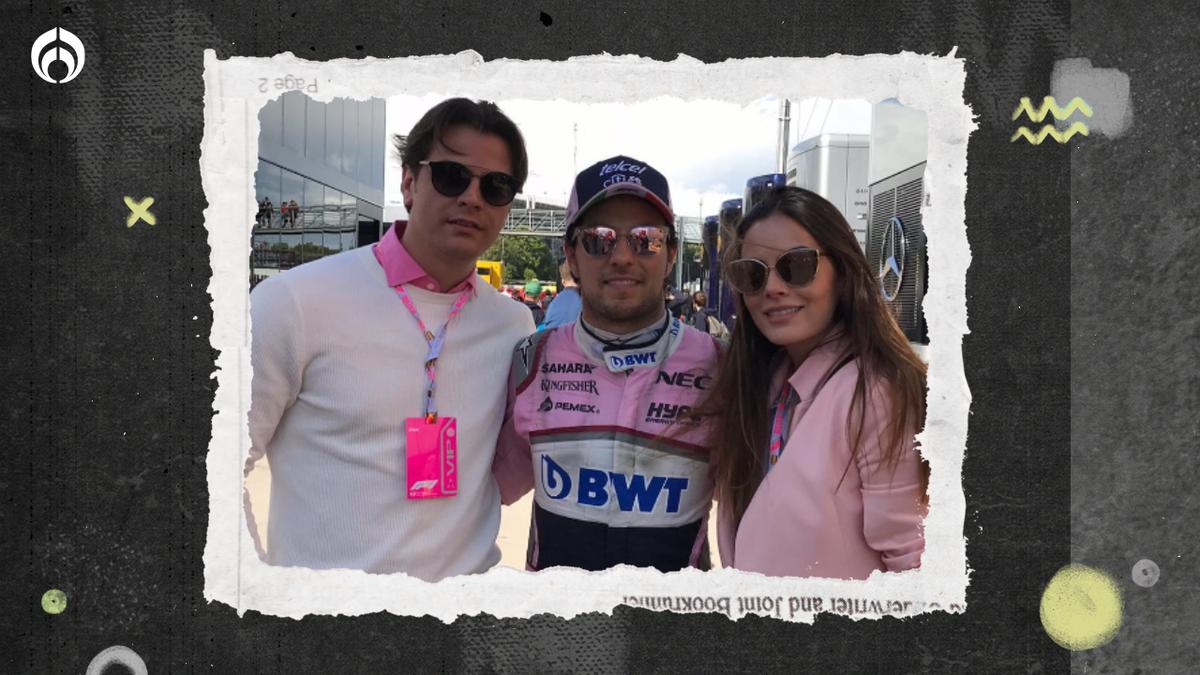 Él es el nuevo compadre del piloto mexicano. | Juan Carlos Valladares posando junto a Checo Pérez y su esposa Ximena Navarrete. (Instagram @jcvalladares)