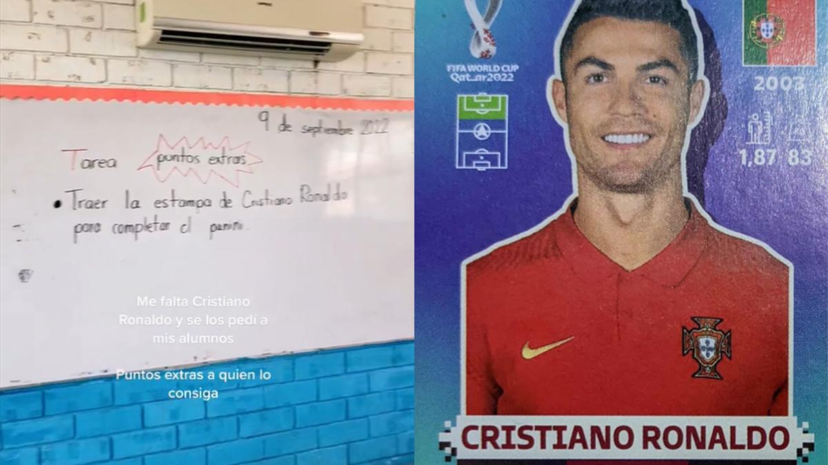  | Una maestra pidió a sus alumnos encontrar la estampa de Cristiano Ronaldo.
