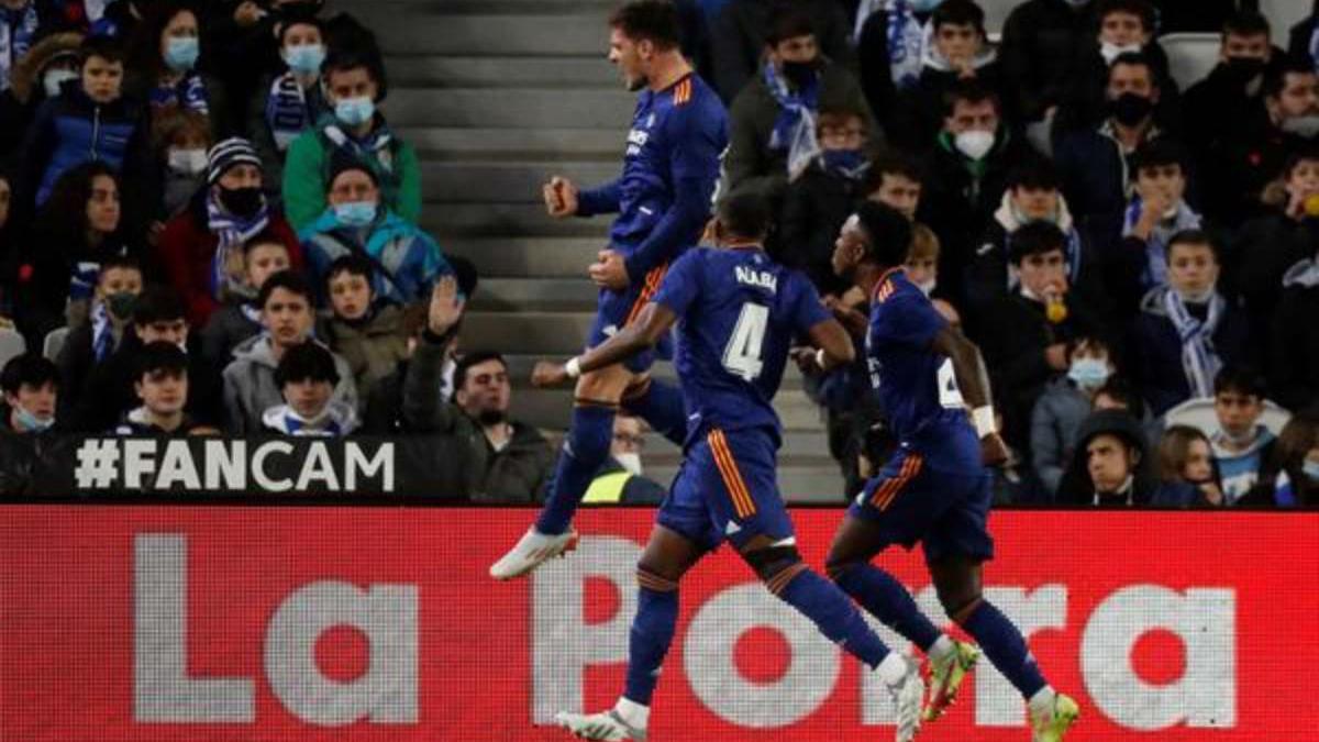  | Foto: EFE | Luka Jovic celebró el segundo gol del Real Madrid ante la Real Sociedad
