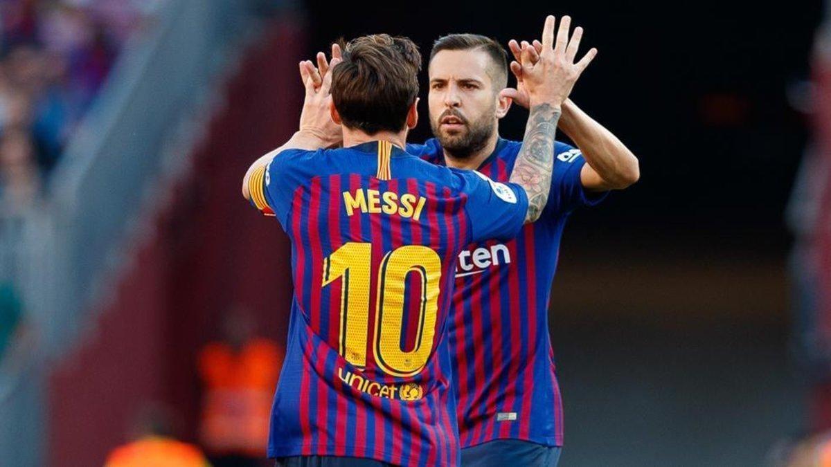 Jordi Alba | Lionel Messi despidió a su amigo.