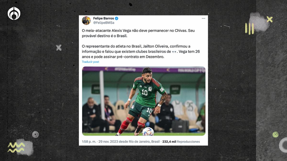 Futuro incierto de Alexis Vega. | El futbolista Mexicano tendría su futuro en Brasil (@FelipeBMsa).