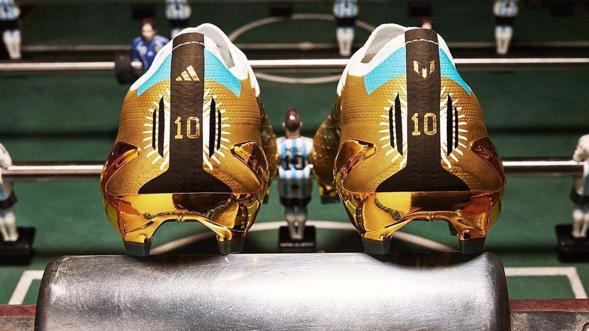 Lionel Messi estrenará estos botines dorados ante Arabia Saudita. | Foto: adidas