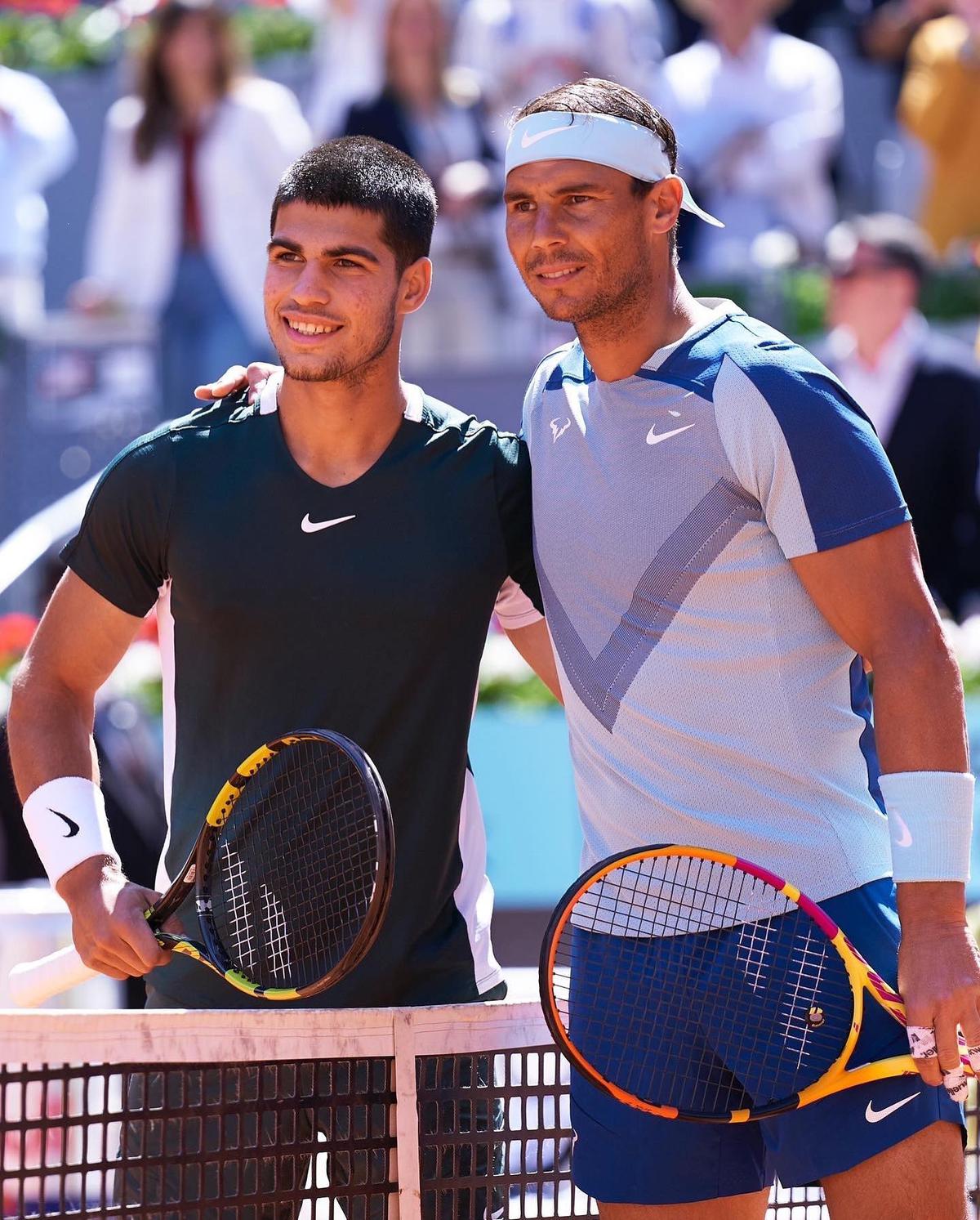  | Carlos Alcaraz y Rafael Nadal. Fuente: Instagram @carlitosalcarazz