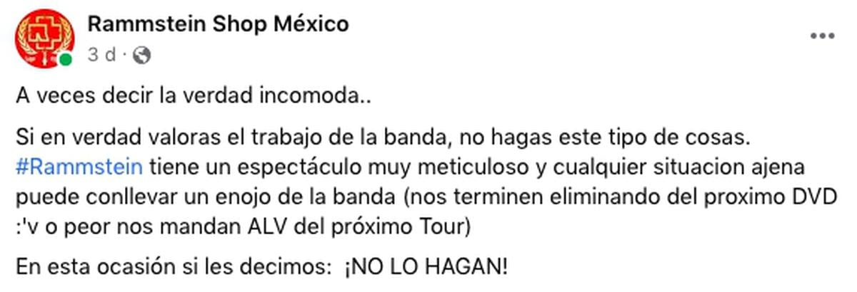  | Facebook Rammstein Shop México