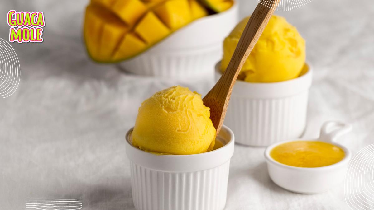 ¿Con calor? Prepárate este delicioso helado casero de mango super fácil