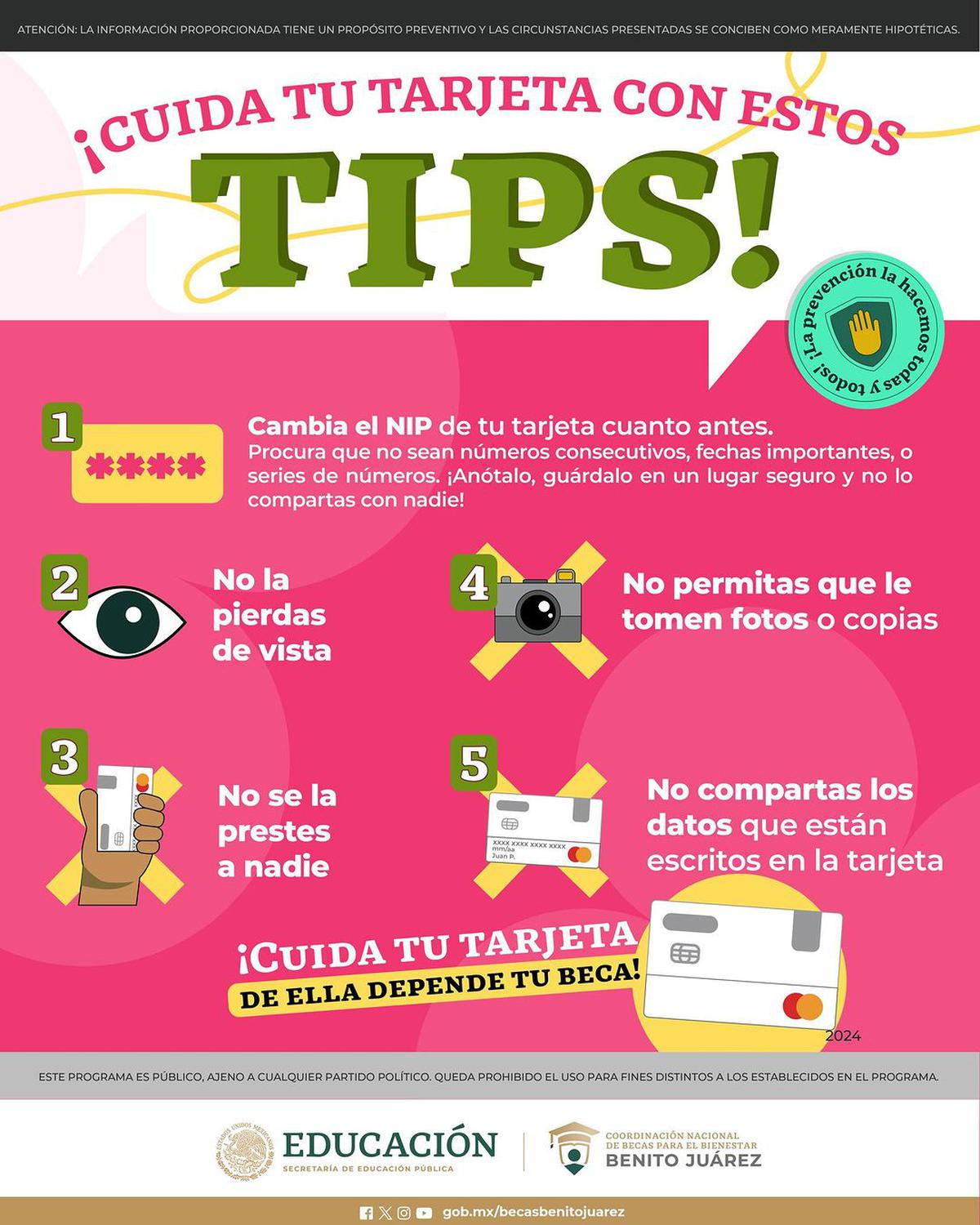 Evita actos fraudulentos | Sigue estos consejos y protegete de las estafas y el mal uso de tu información. Fuente: Instagram @becasbenitojuarezoficial