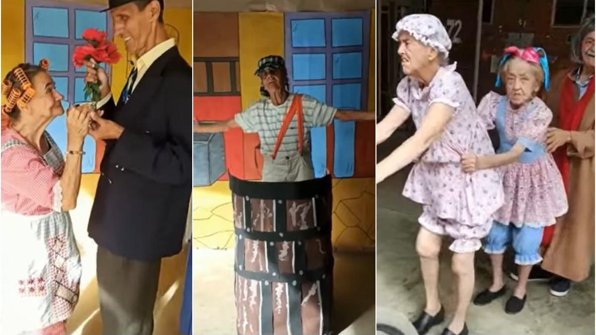  | Un grupo de abuelitos causó conmoción en redes sociales, pues aparecieron disfrazados de los personajes de ‘El Chavo del 8’.
