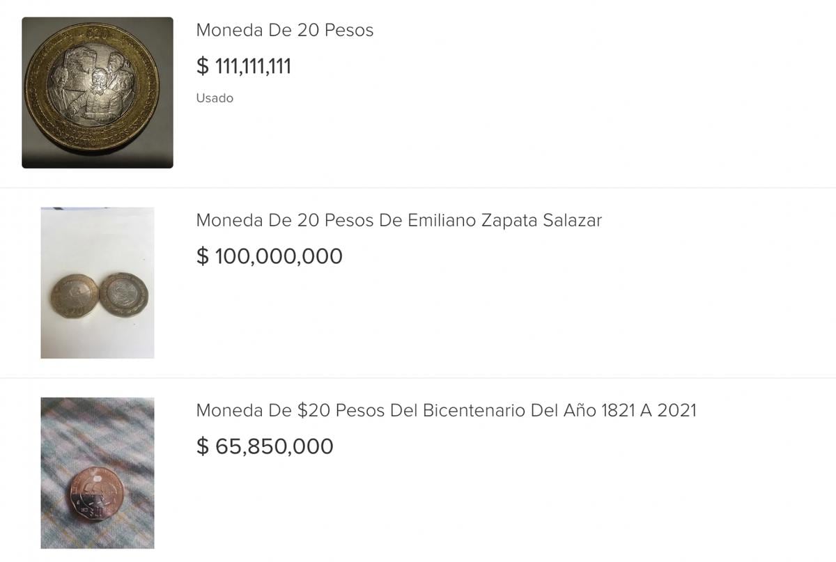  | Las monedas de 20 pesos son de las más vendidas en este momento.