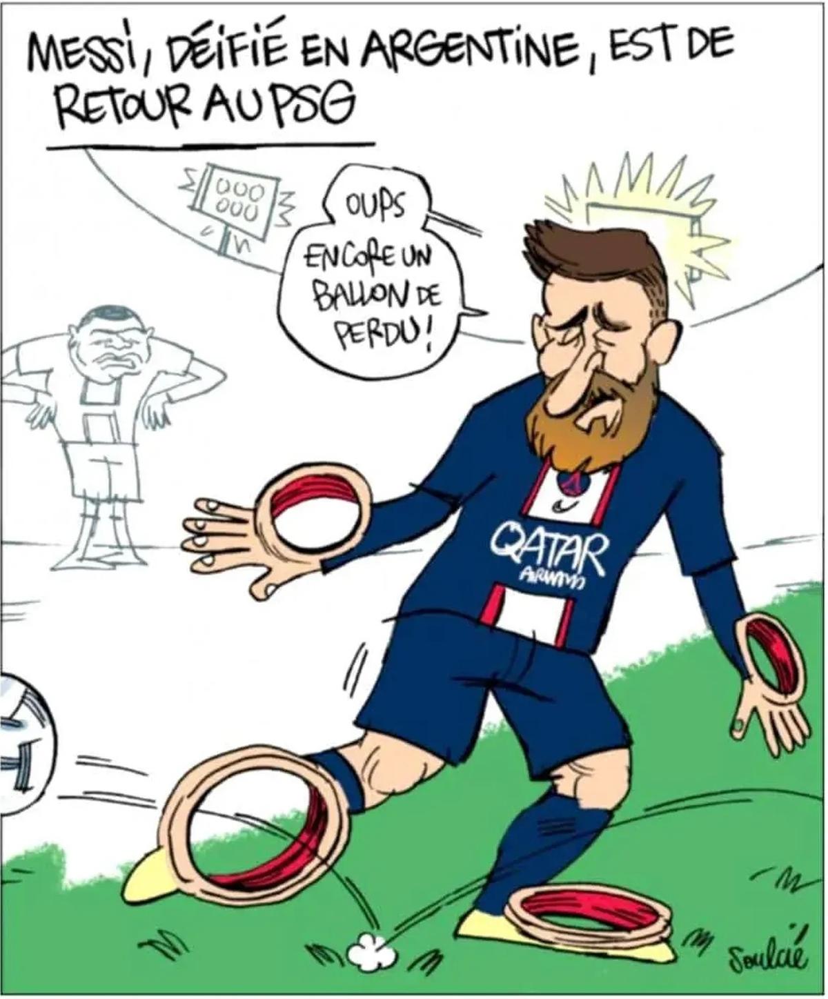  | La caricatura sobre Messi. Fuente: Instagram @lequipe