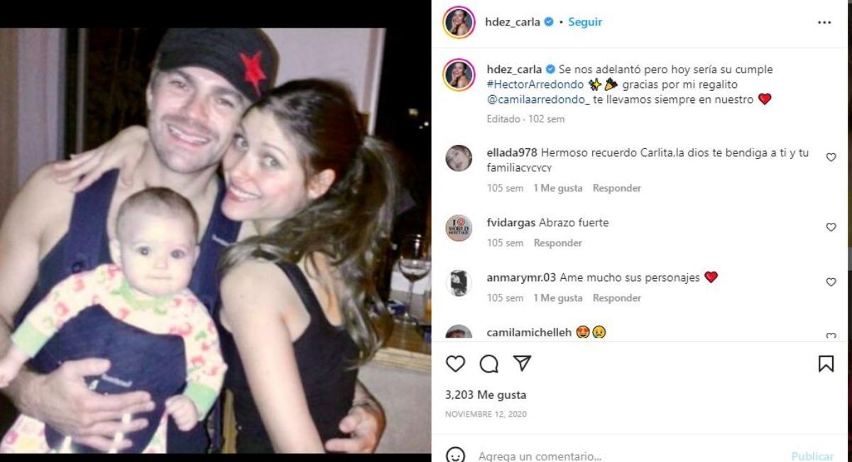  | Foto: Instagram @hdez_carla | Héctor Arredondo murió cuando su hija Camila era una bebé.