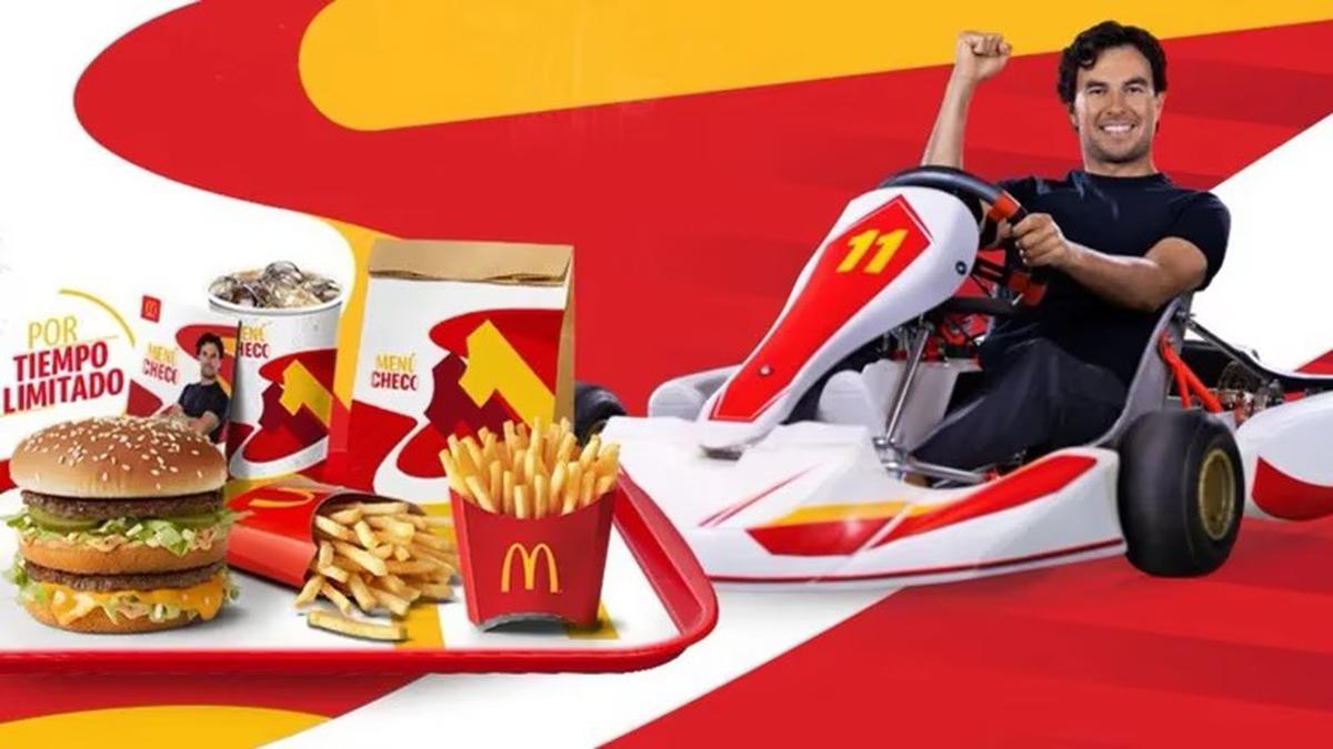 Checo Pérez | El piloto de la F1 tendrá su propio menú de hamburguesas. Crédito: @McDonaldsMexico.
