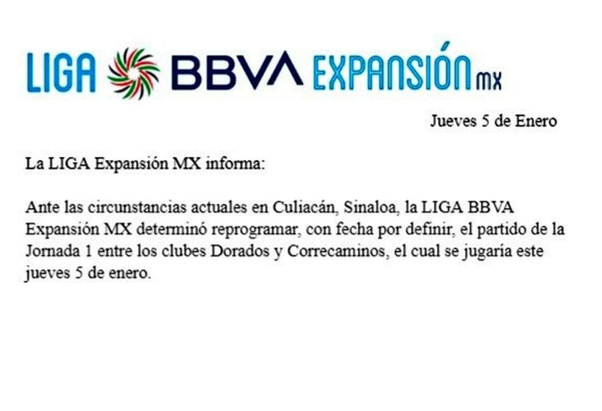  | La Liga Expansión MX lanzó un comunicado.