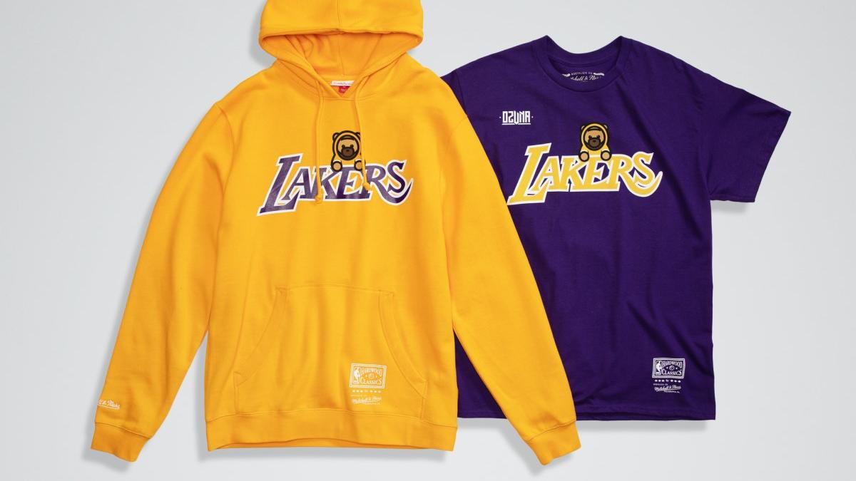 La nueva colección entre Ozuna y los Lakers está disponible en Mitchell & Ness. | Foto: Especial