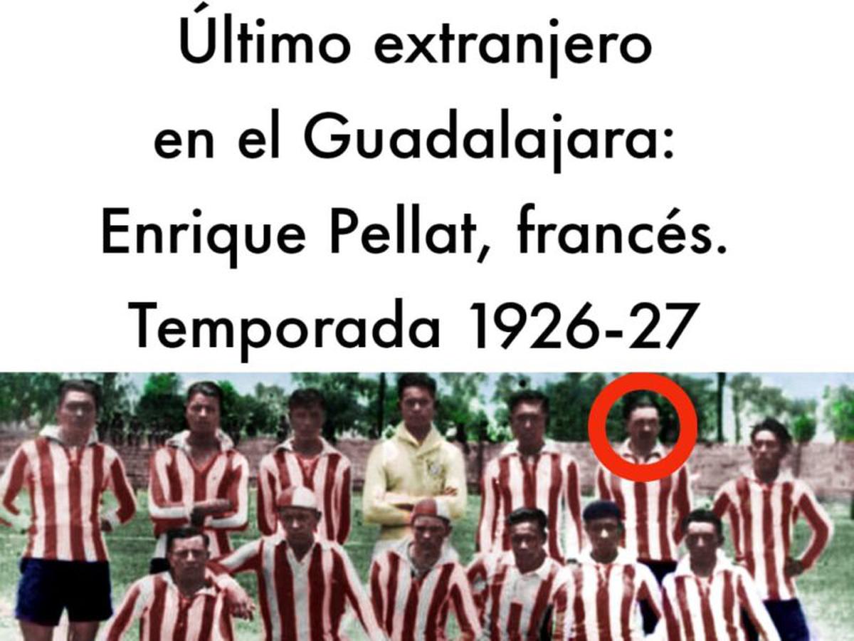 Chivas | El francés Enrique Pellat fue el último extranjero que jugó en el equipo de Guadalajara en la década del '20. Crédito: Twitter @DATOS_CHIVAS.