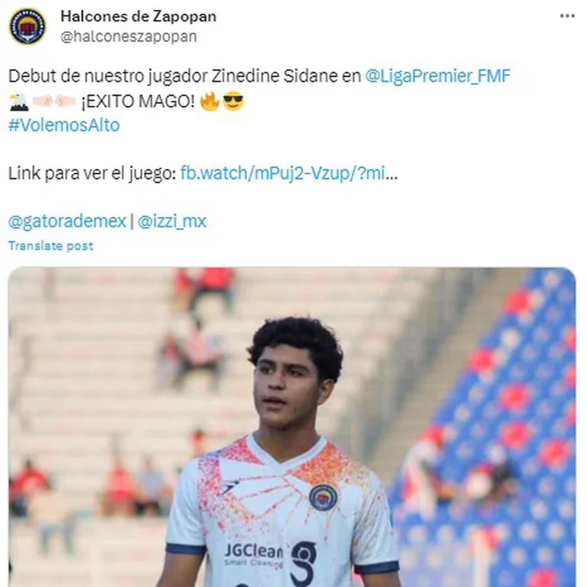 Zinedine Sidane | El mexicano hizo su debut en Halcones de Zapopan en la tercera división mexicana.