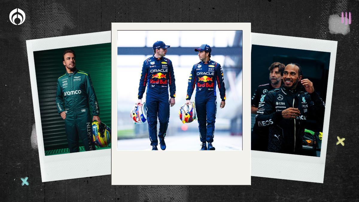 Test pretemporada 2024 | Mas Vestappen y Checo Pérez, Fernando Alonso y Lewis Hamilton. (Ig: @redbullracing @mercedesamgf1 @astonmartinf1)