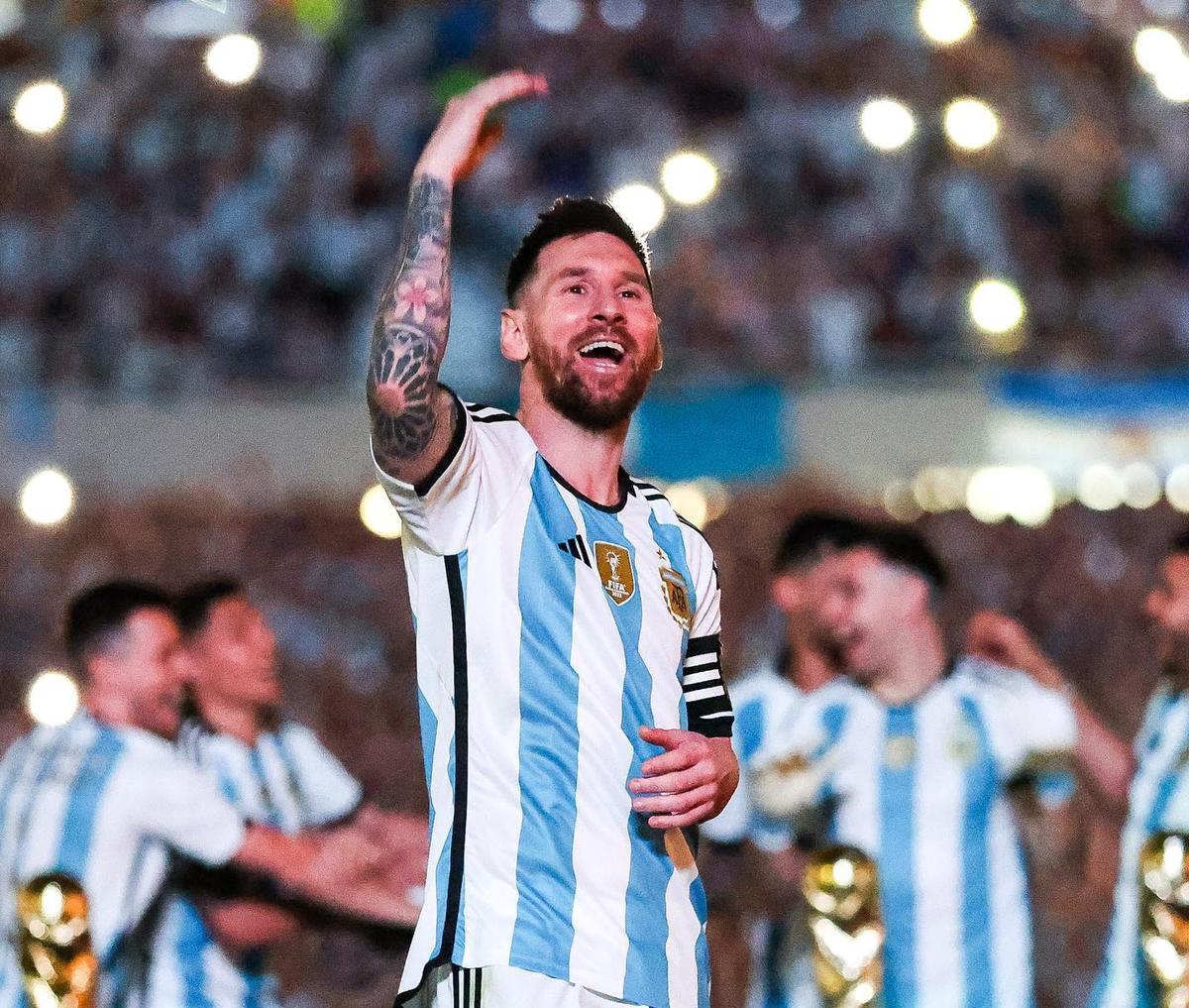  | Leo Messi festejando. Fuente: Instagram: @leomessi