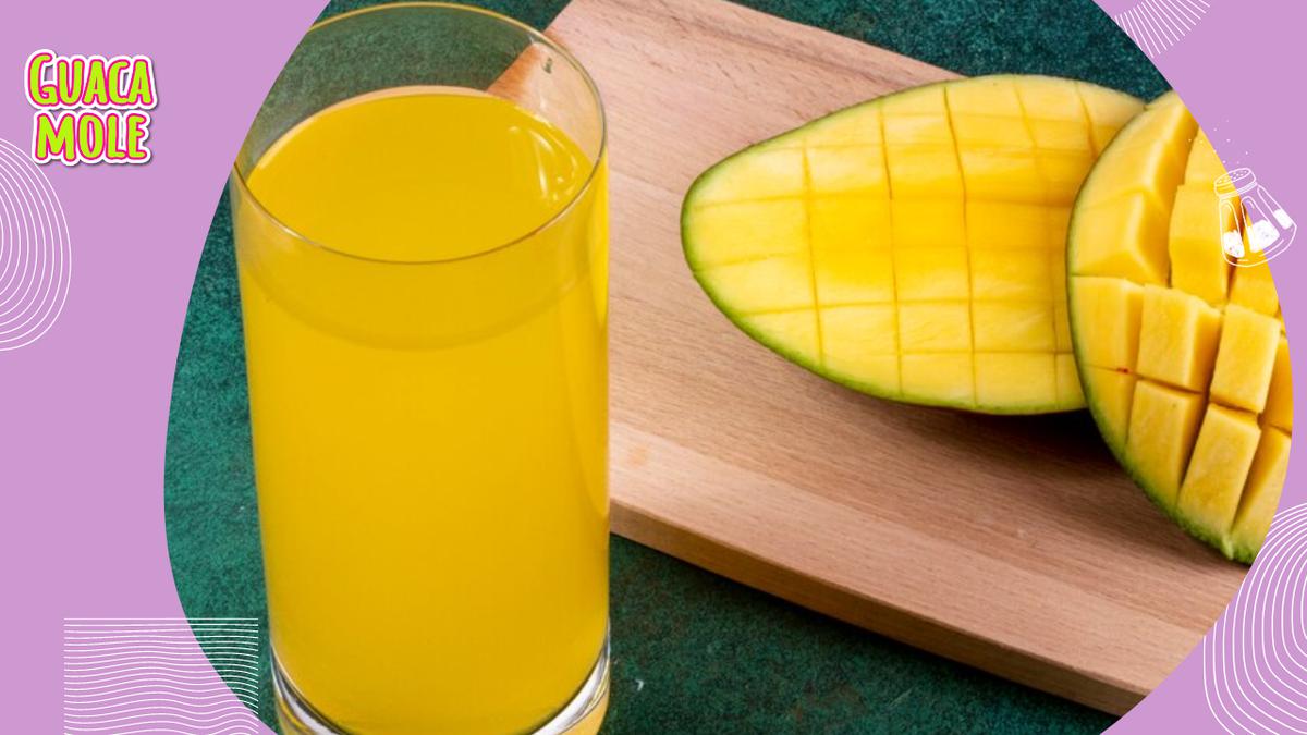 Para este calor, realiza esta rica agua de mango con gelatina que te refrescará