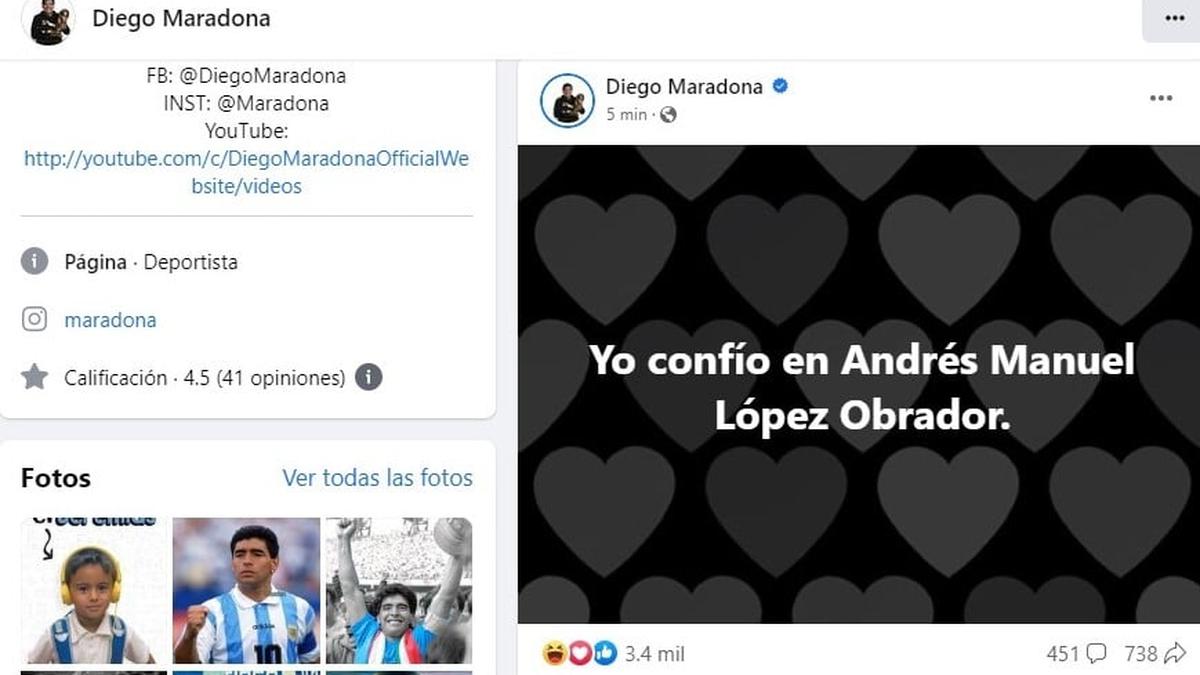 Uno de los posteos se hizo en apoyo al Presidente Andrés Manuel López Obrador. | Foto: Especial