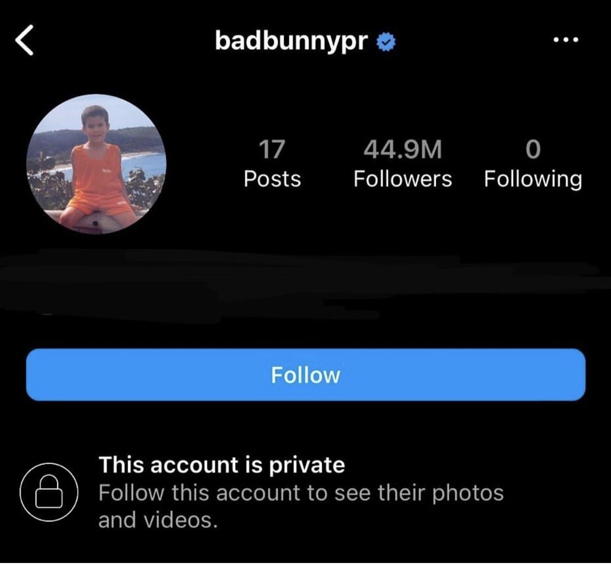 | Bad Bunny puso privada su cuenta de Instagram.