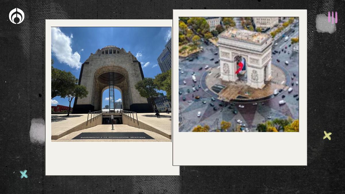 Monumentos | En México hay un "Arco del Triunfo" más alto que el de París. Fuente: Gobierno de Francia; Instagram @monumentoalarevolucion.