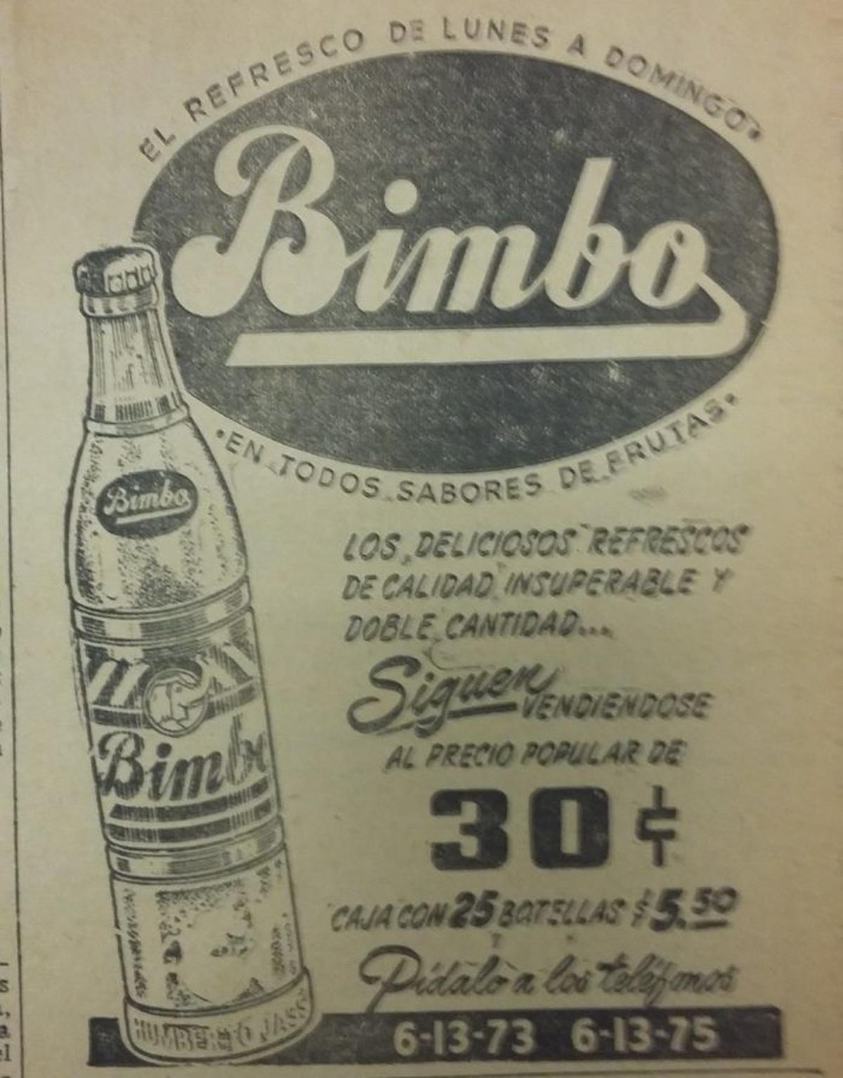  | Los refrescos Bimbo se vendían en 30 centavos.???