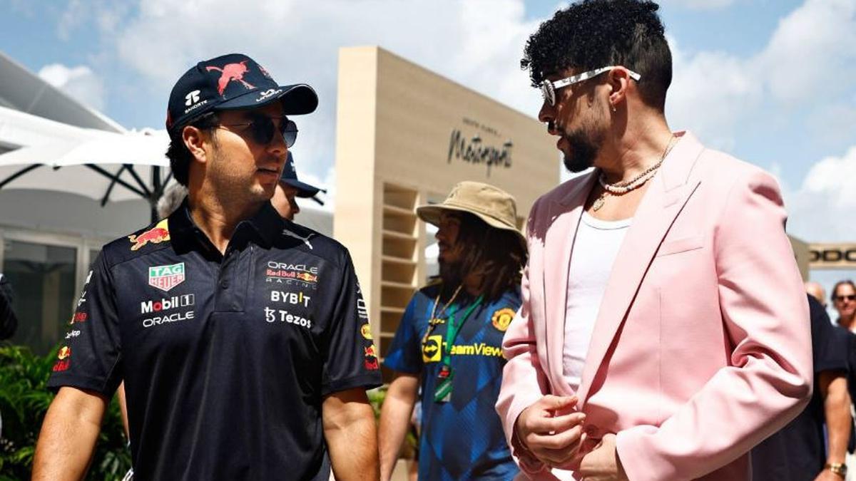  | Bad Bunny acompañó a Pérez en el GP de Miami.
