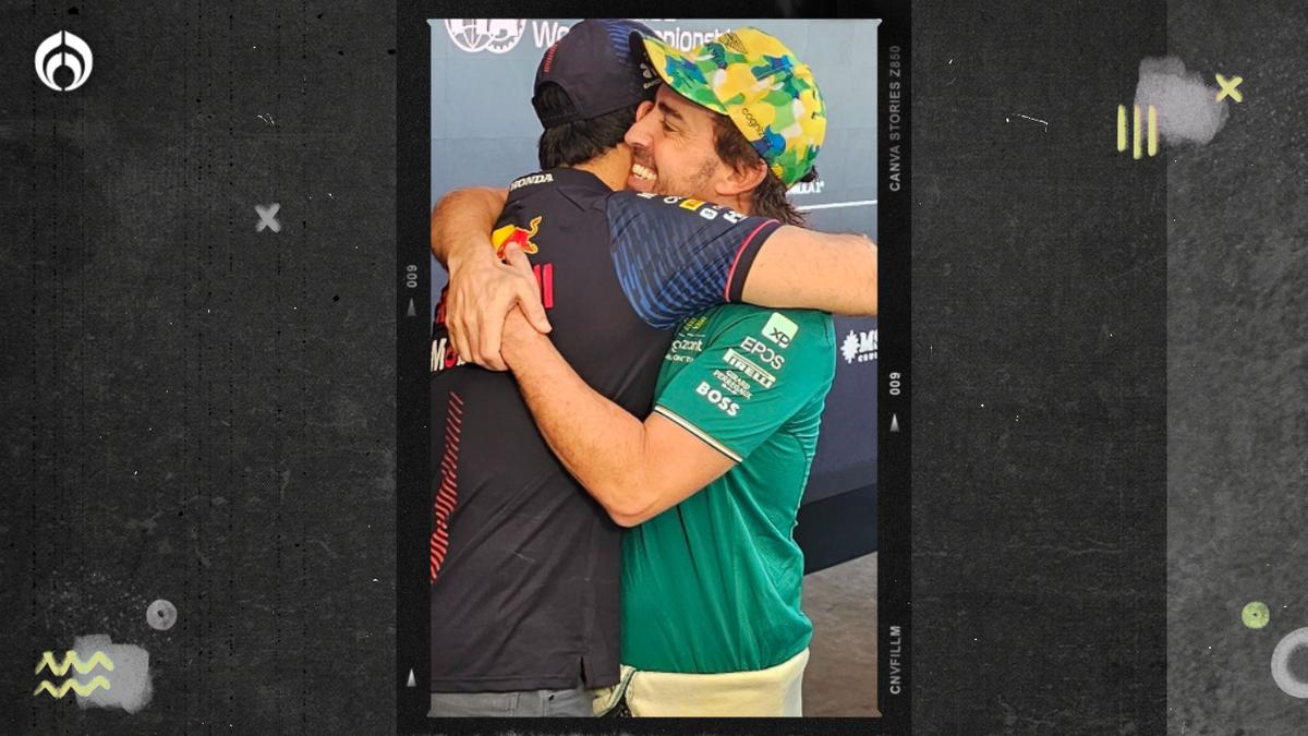 Fernando Alonso y Sergio Pérez. | Checo Pérez y Fernando Alonso en un abrazo después de su batalla en el GP de Brasil. (Foto Instagram: @f1)