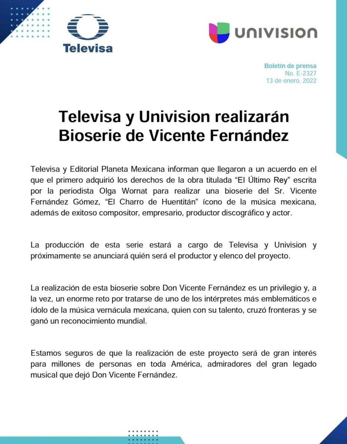  | Así confirman la bioserie del Charro de Huentitán | Fuente: Televisa