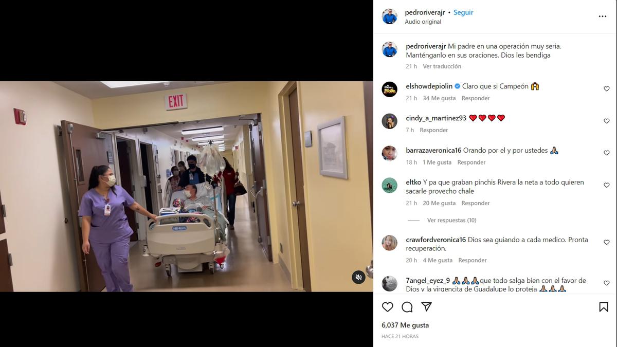  | LeyendaPedro Rivera Jr. compartió el momento en que su padre fue hospitalizado. Instagram @pedroriverajr