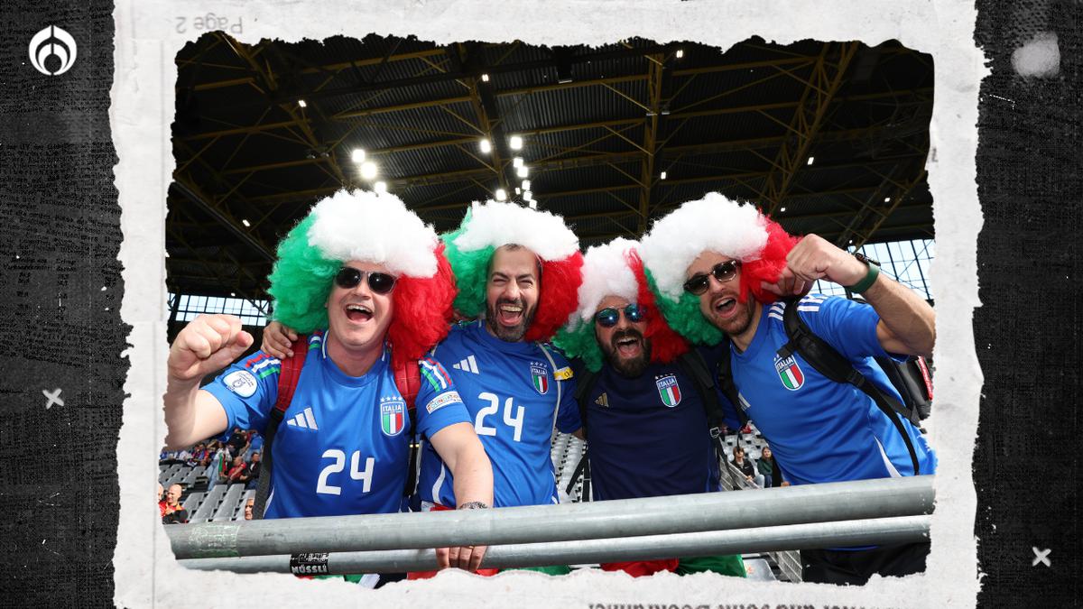 Aficionados de Italia. | La selección de Italia se enfrenta a Albania en el BVB Stadion Dortmund en la Eurocopa 2024. (X @Azzurri)