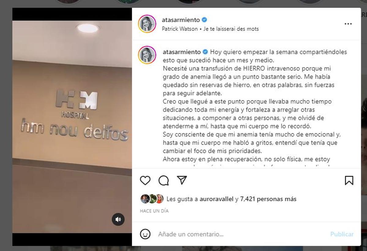  | Atala Sarmiento compartió su estado de salud.