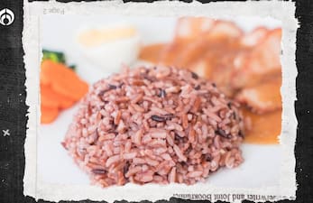 El arroz carnoso adopta un color más rosado que el blanco común. | fuente: feeepik