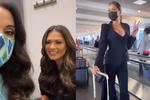 ¿Robando cámara? Lupita Jones recibió personalmente a Andrea Meza en el AICM (VIDEO)