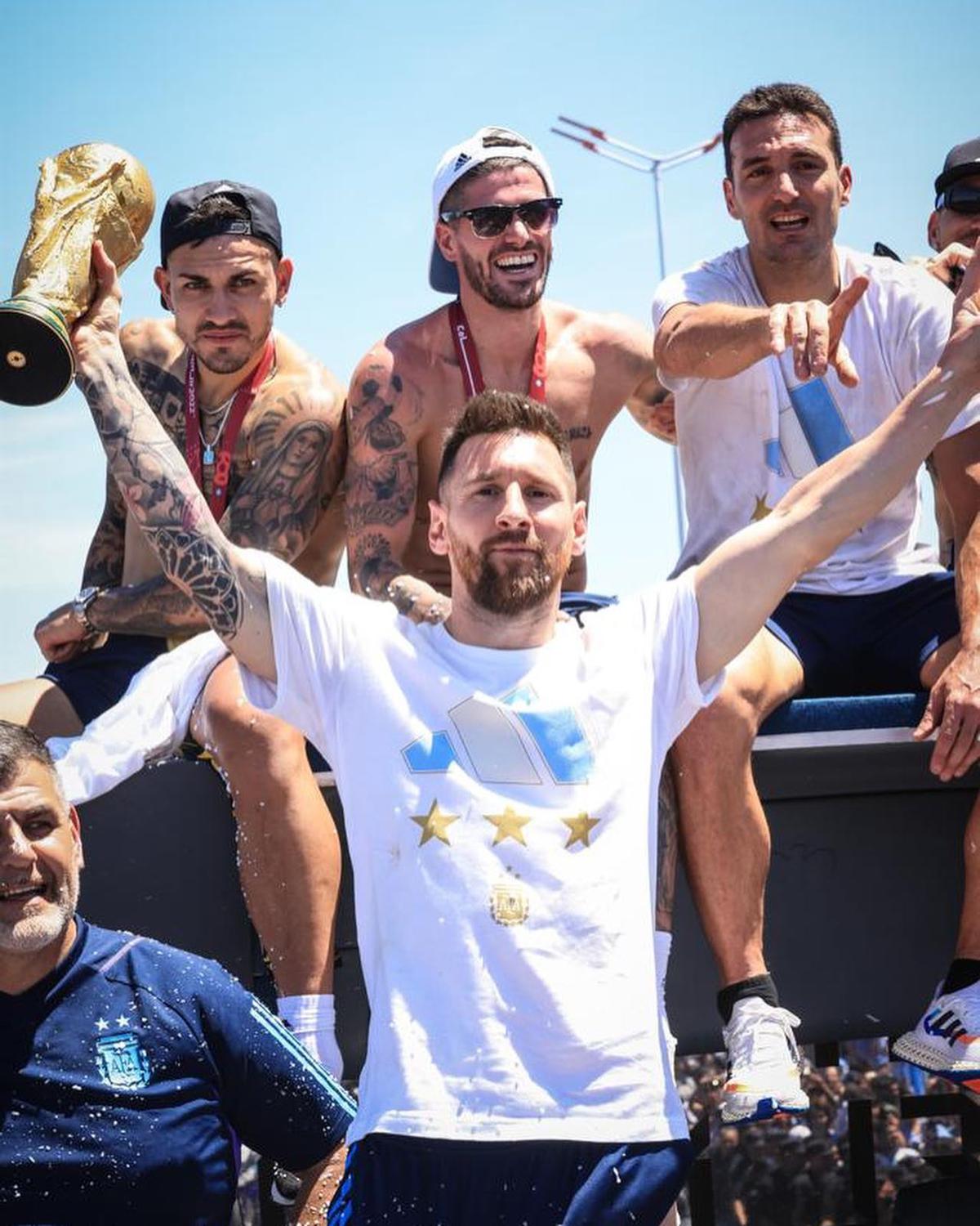  | Messi en los festejos del campeonato Mundial. Fuente: Instagram: @leomessi