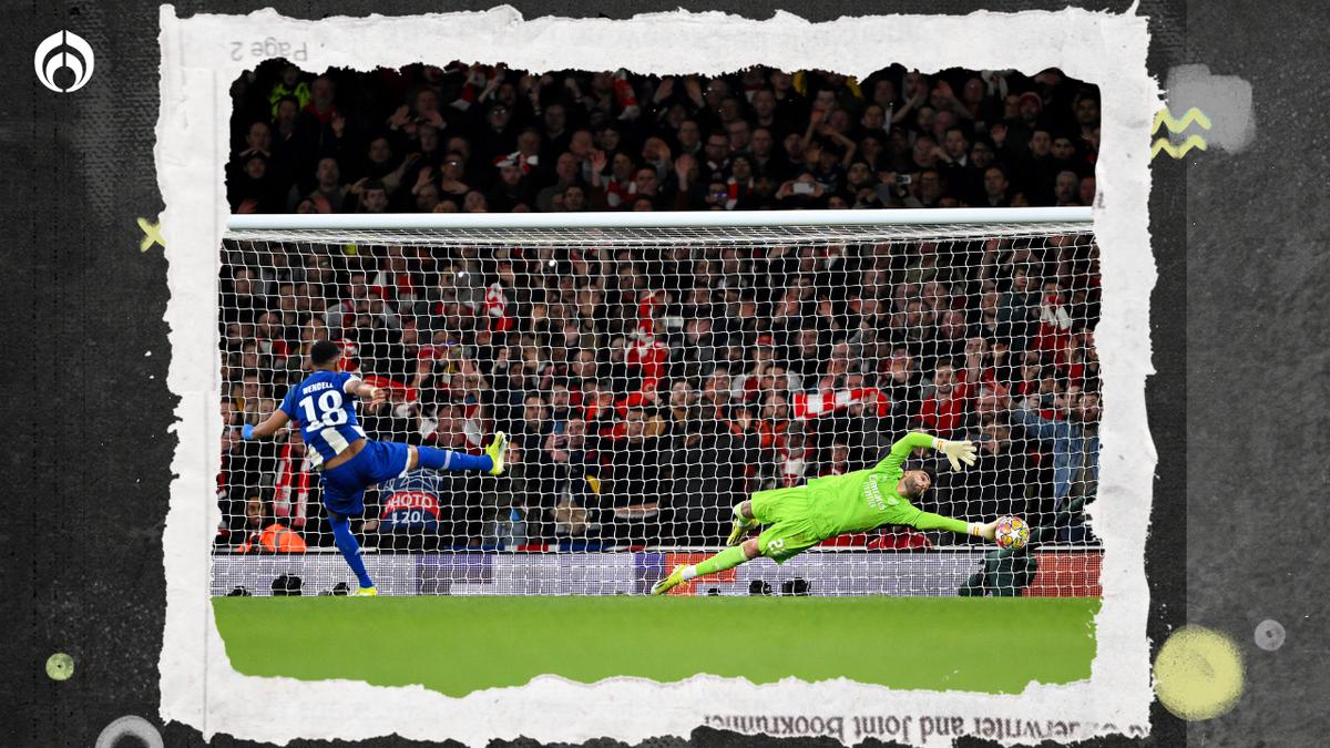 Serie de penales Champions League. | David Raya ataja el penal para darle al Arsenal el pase a cuartos de final. (x: @premierleague)